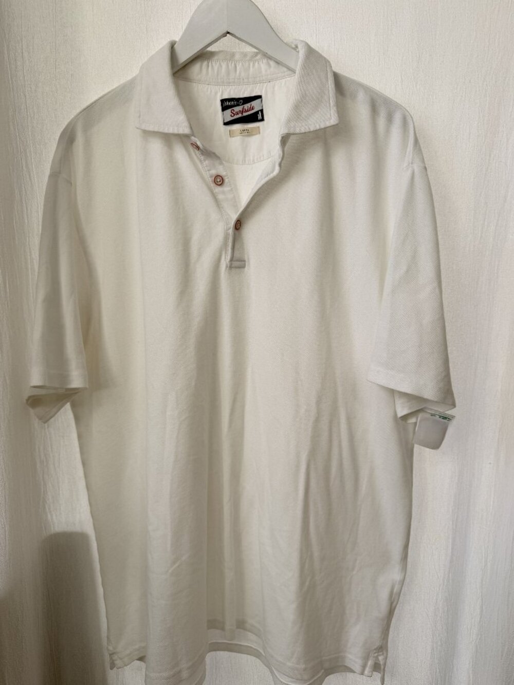 Johnnie-O, Surfside White Pique Polo, sz L